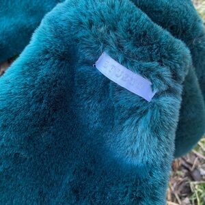 Emerald Green Infinity Scarf by Aimee Lynn Studio NYC Soft Faux Fur